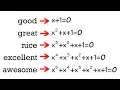 Solving polynomial equations but they get increasingly awesome