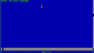 QBASIC TUTORIAL 1 PRINT COMMAND AND A BASIC PROGRAM IN ENGLISH
