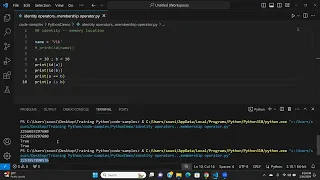 Python Identity operators membership operator