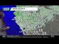 How much rain fell overnight in Northern California