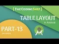 Table Layout in Android Studio Properties of table Layouts Hindi Lecture 13