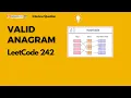 LeetCode 242 Valid Anagram Popular Interview Question Amazon Microsoft Adobe