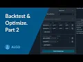 Backtest Optimize panel Part 2 Optimization of input parameters