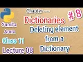 Deleting element from a dictionary Dictionaries 08 Sumita arora Class 11 Lecture 08