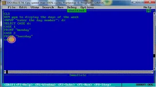 14 qbasic pgm using select case