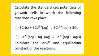 #class12thchemistry #electrochemistry #practice #question #rivision #@Gayitriclasses