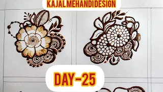 kajal mehandi design day 25 latest floral design 2026 easy tips and tricks