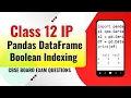 Class 12 IP DataFrame Boolean Indexing CUET