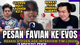 pesan favian ke evos holy reaksi age interview tim liquid vs tim flash esl snapdragon pro series 
