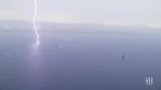 37th America’s Cup Louis Vuitton Cup Day5 Report 5 Lightning Strikes Course. Racing Cancelled.