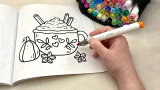 ASMR Color With Me Two Cozy Autumn Coloring Pages whispered