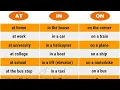 120 Prepositional Phrases with AT IN ON in English