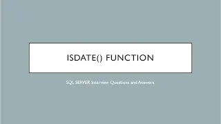 SQL Server ISDATE function