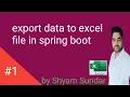 export data to excel file in spring boot Shyam Sundar