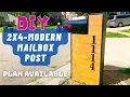 Modern Wooden Mailbox Post - 2x4 Lumber