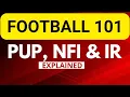 Football 101 NFI PUP and IR Explained