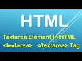 Text area element in html textarea tag
