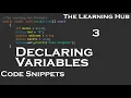 Declaring and Initializing Variables Code Snippets 3