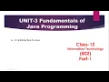 Fundamentals of Java Programming Part-1 Unit-3 Information Technology Class 12 802
