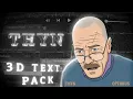 Premium 3d text pack in node preset