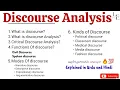 What is Discourse Discourse Analysis Critical Discourse Analysis