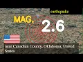 eart uake near Canadian County Oklahoma United States live updates today 2 6 magnitude eart