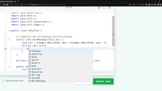Hackerrank Mini-Max Sum O n Solution