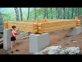 Lagu Smart Woman Builds a Forest House Using Logs and Cement in 83 Days | Complete Construction