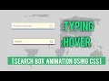 Search Box Animation using Html and CSS CSS Animation For Beginners
