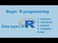 R for absolute beginners 3 Data types in R