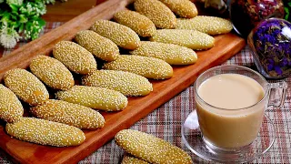 كعك السمسم المقرمش والناجح لن تشتروا الجاهز ثانية قرشلة بالينسون 