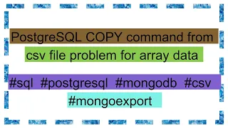 PostgreSQL COPY command from csv file problem for array data