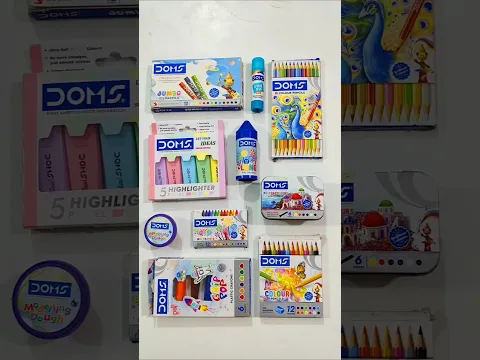 Ultimate Doms Stationery Items, Bi-colour pencil, plastic crayons, oil pastels #doms #stationery