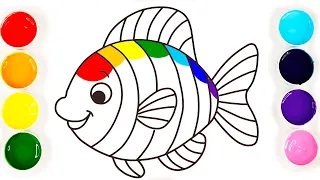 Pez de Todos los Colores: Dibujos Fáciles para Niños