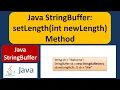 Java StringBuffer setLength int newLength Method Java Tutorial