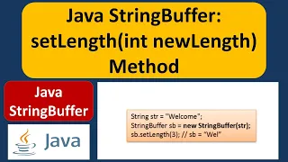 Java StringBuffer setLength int newLength Method Java Tutorial