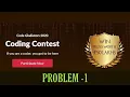 Code Gladiators 2020 Coding Contest Problem - 1 Solution