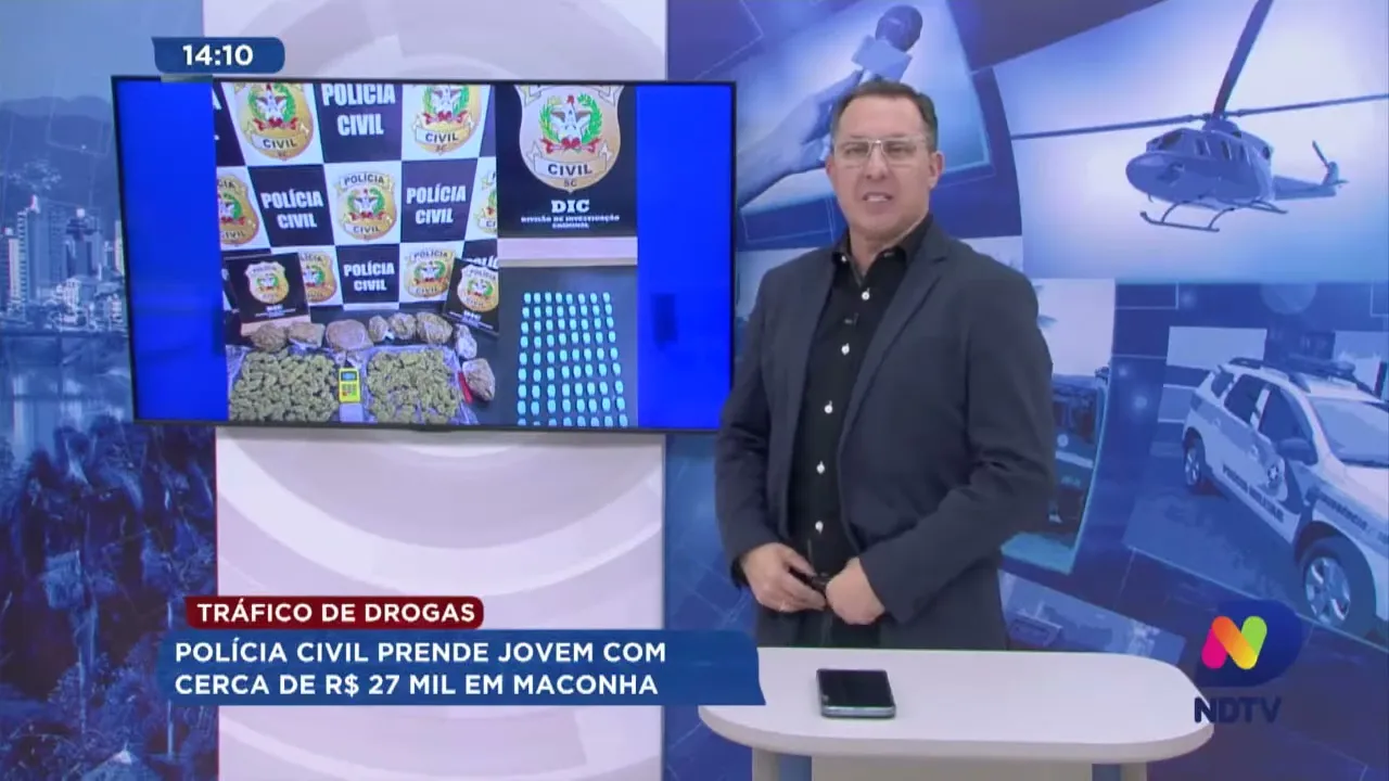 Tráfico de drogas: Polícia Civil prende jovem com cerca de R$ 27 mil em maconha