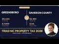 Triad NC Property Tax 2026 Greensboro vs Davidson Bills 2027 Reassessment Math