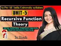 Recursive Function Theory in Automata AKTU Primitive Recursive Functions Initial Functions TAFL TOC