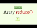 JavaScript array reduce Method JavaScript tutorial for beginners