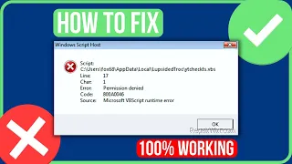 MICROSOFT VBSCRIPT RUNTIME ERROR FIX Fix Windows Script Host Error
