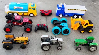 Rc John Deere 5075 Tractor And 2 Truck Rock Stunt Car Jcb Eicher 557 di Tractor Unboxing & Testing