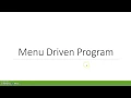 2 Menu Driven Program Employee Class 1
