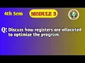 Register Allocation in ARM Explained Program Optimization VTU BCS402 Module 3