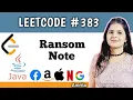 Ransom Note Leetcode 383 Top 150 interview question series