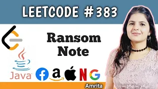 Ransom Note Leetcode 383 Top 150 interview question series