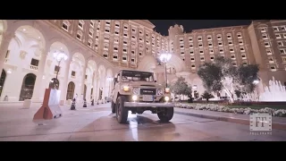 موكب زواج صالح اليامي الى مقر حفل زواجه على سياره جيب شاص 