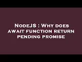 NodeJS Why does await function return pending promise