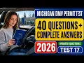 Pass First Try 2026 Michigan DMV Permit Test 17 40 Real SOS Questions Answers